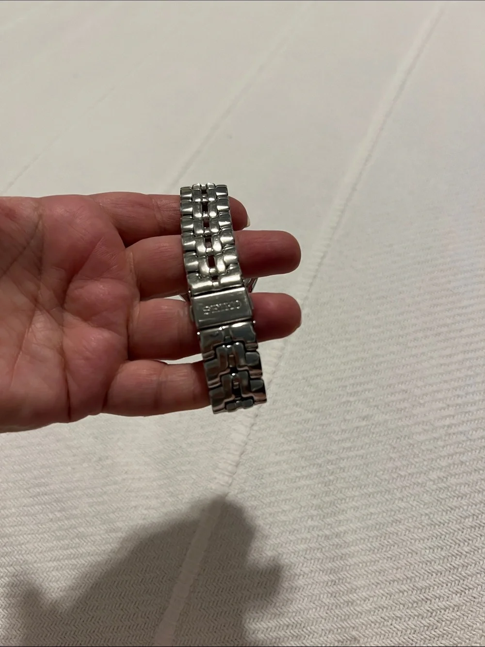 Seiko Silver Bracelet Watch with Pink Dial